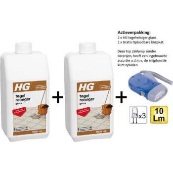 HG tegelreiniger glans - 2 stuks - Gratis Knijpkat - Gratis Zaklamp