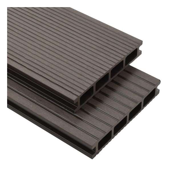 Terrasplanken HKC met accessoires 26 m² 2,2 m donkerbruin Terrasplanken HKC met accessoires 26 m² 2,2 m donkerbruin