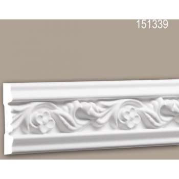 Wandlijst 151339 Profhome Lijstwerk Sierlijst rococo barok stijl wit 2 m