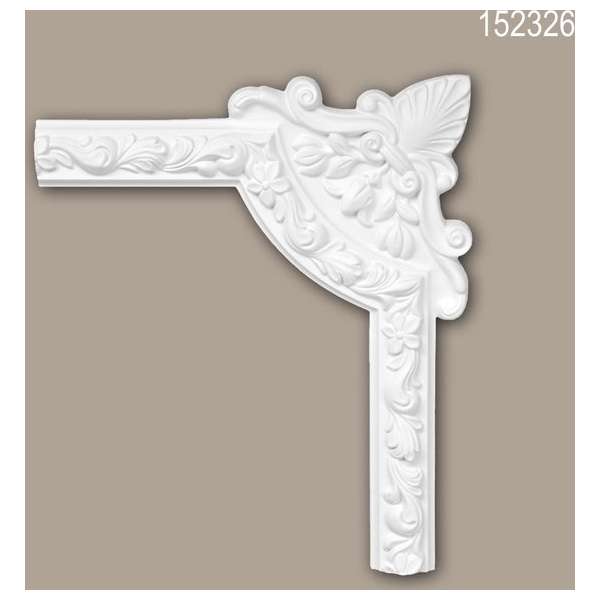 Hoekstuk 152326 Profhome Sierelement rococo barok stijl wit Hoekstuk 152326 Profhome Sierelement rococo barok stijl wit