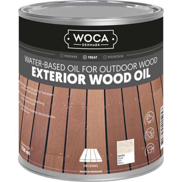 Onderhoudsolie - Woca - Exterior oil - Wit - 0,75L Onderhoudsolie - Woca - Exterior oil - Wit - 0,75L