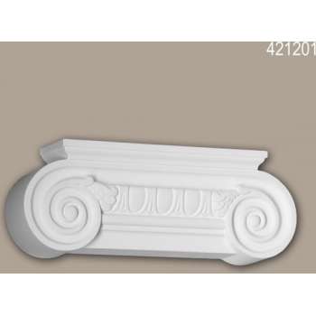 Pilaster kapiteel Profhome 421201 Gevelelement Pilaster Wandpijler Exterieur lijstwerk Ionische stijl wit