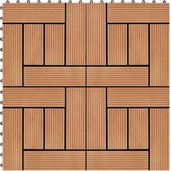 22 st Terrastegels 30x30 cm 2 m² HKC teakkleur