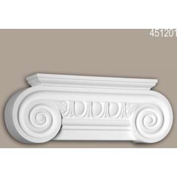 Pilaster kapiteel Profhome 451201 Gevelelement Pilaster Wandpijler Exterieur lijstwerk Ionische stijl wit