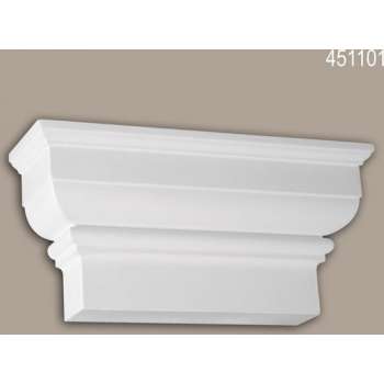 Pilaster kapiteel Profhome 451101 Gevelelement Pilaster Wandpijler Exterieur lijstwerk toscaans stijl wit