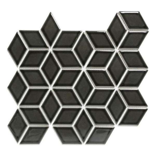0,81m² -Mozaiek Paris Cubic Zwart 4,8x8,1 0,81m² -Mozaiek Paris Cubic Zwart 4,8x8,1