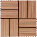 vidaXL 22 st Terrastegels 30x30 cm 2 m² HKC teakkleur