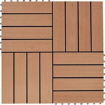 vidaXL 22 st Terrastegels 30x30 cm 2 m² HKC teakkleur