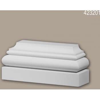 Pilaster voetstuk Profhome 423201 Gevelelement Pilaster Wandpijler Exterieur lijstwerk Ionische stijl wit