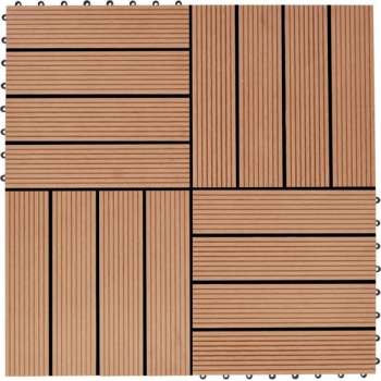 22 st Terrastegels 30x30 cm 2 m² HKC teakkleur