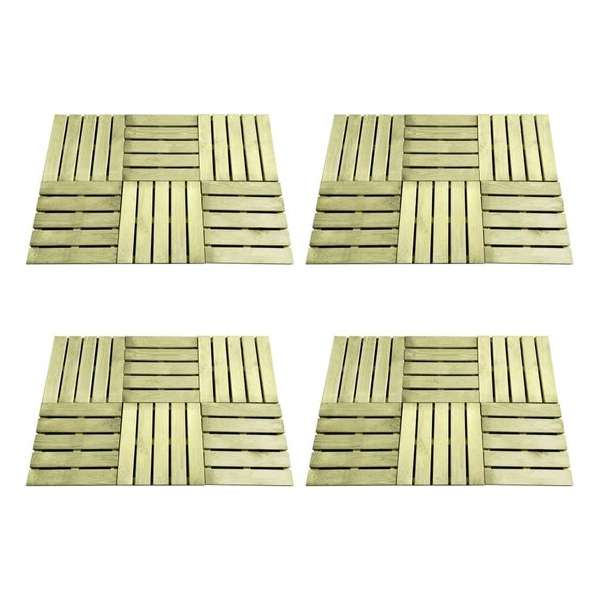 24 st Terrastegels 50x50 cm FSC hout groen 24 st Terrastegels 50x50 cm FSC hout groen