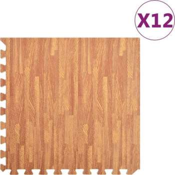Vloermatten 12 st 4,32 „é° EVA-schuim houtnerfprint