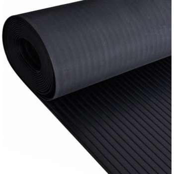 Rubberen anti-slip vloermat 5x1m breed geribbeld
