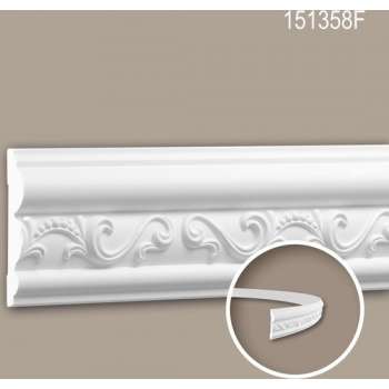 Wandlijst 151358F Profhome Lijstwerk flexibele lijst Sierlijst neo-empire stijl wit 2 m