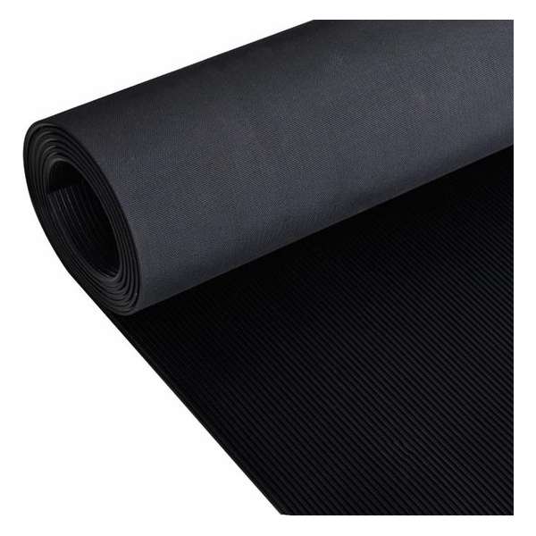 Vloermat anti-slip 3 mm 1,5x4 m rubber fijne ribbel Vloermat anti-slip 3 mm 1,5x4 m rubber fijne ribbel