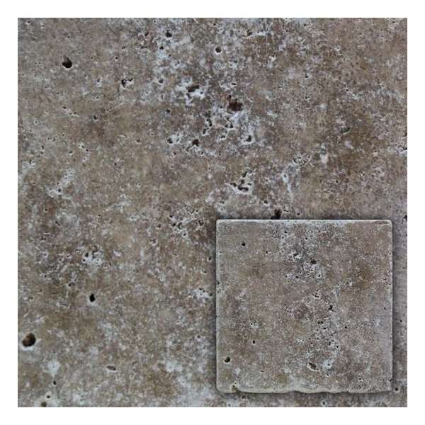 Progetto Natuursteen Antiek 10x10x1 cm prijs per verpakking van 0.5m² (50 stuks), travertino noce Progetto Natuursteen Antiek 10x10x1 cm prijs per verpakking van 0.5m² (50 stuks), travertino noce