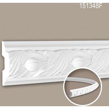 Wandlijst 151348F Profhome Lijstwerk flexibele lijst Sierlijst rococo barok stijl wit 2 m