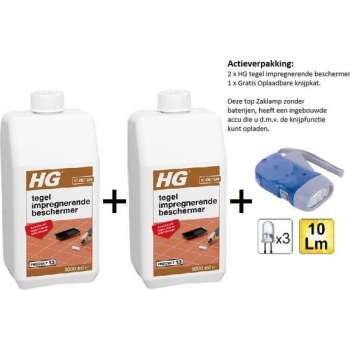 HG tegel impregnerende beschermer (product 13) - 2 stuks - Gratis Knijpkat - Gratis Zaklamp