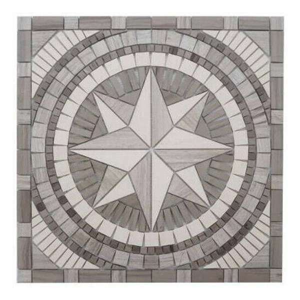 Mozaiek tegel - medallion 60 x 60cm - grijs creme beige 069 Mozaiek tegel - medallion 60 x 60cm - grijs creme beige 069