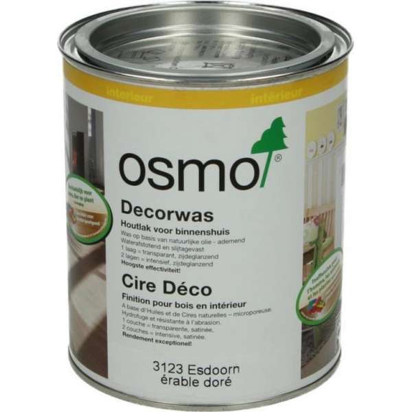 Decorwas - Osmo - TR3123 - Esdoorn - Kant-en-Klaar - 0,75L Decorwas - Osmo - TR3123 - Esdoorn - Kant-en-Klaar - 0,75L