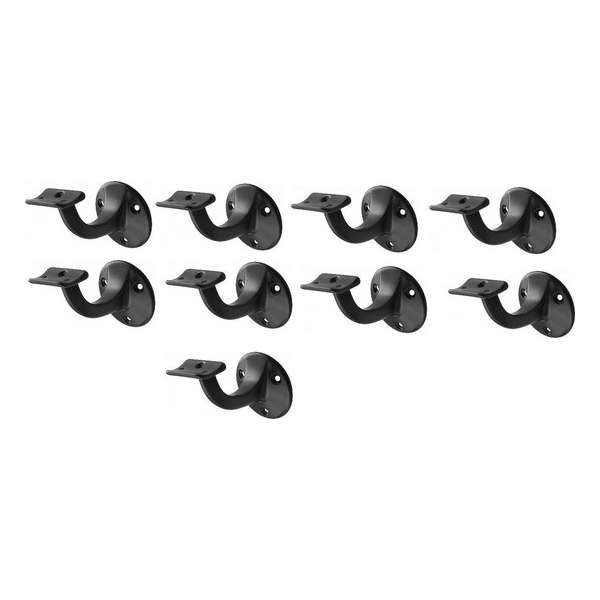 Leuninghouder zwart 75mm - Opschroef - Hol zadel Hermeta - 3505-70 - 9 stuks Leuninghouder zwart 75mm - Opschroef - Hol zadel Hermeta - 3505-70 - 9 stuks