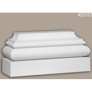 Pilaster voetstuk Profhome 453101 Gevelelement Pilaster Wandpijler Exterieur lijstwerk toscaans stijl wit