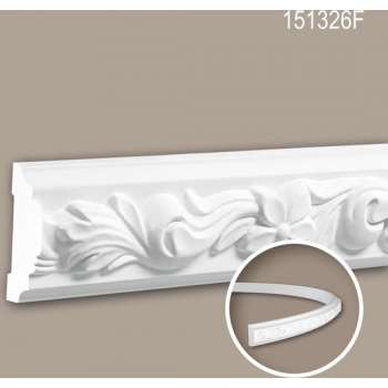Wandlijst 151326F Profhome Lijstwerk flexibele lijst Sierlijst rococo barok stijl wit 2 m