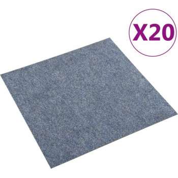 vidaXL Tapijttegels 20 st 5 m² blauw