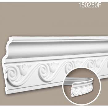 Kroonlijst 150250F Profhome Lijstwerk flexibele lijst Sierlijst neo-classicisme stijl wit 2 m