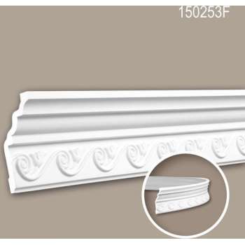 Kroonlijst 150253F Profhome Lijstwerk flexibele lijst Sierlijst neo-empire stijl wit 2 m