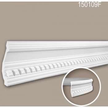 Kroonlijst 150109F Profhome Sierlijst flexibele lijst Lijstwerk neo-classicisme stijl wit 2 m