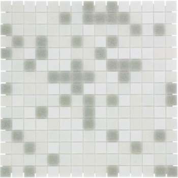 The Mosaic Factory Amsterdam mozaïektegel 2x2x0.4cm voor wand en vloer voor binnen en buiten vierkant Glas Donker Grijs Mix