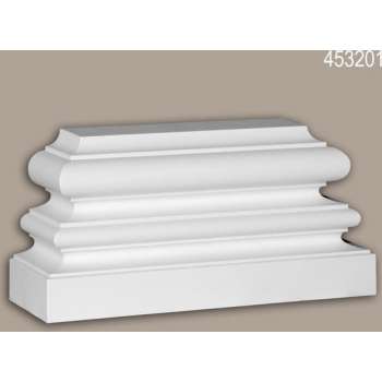 Pilaster voetstuk Profhome 453201 Gevelelement Pilaster Wandpijler Exterieur lijstwerk Ionische stijl wit