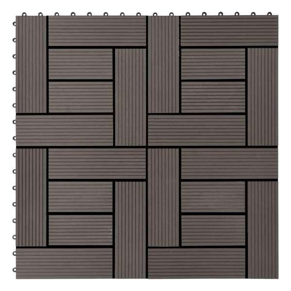 22 st Terrastegels 30x30 cm 2 m² HKC donkerbruin 22 st Terrastegels 30x30 cm 2 m² HKC donkerbruin