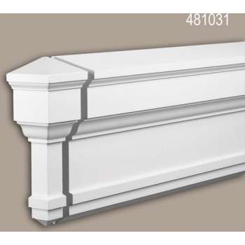 Eindelement Profhome 481031 Gevellijst Sierelement Gevelelement neo-classicisme stijl wit