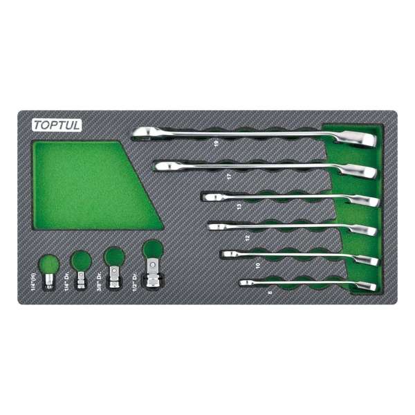 Inleg foam carbon steekringratelsleutels 8,10,12,13,17,19 Inleg foam carbon steekringratelsleutels 8,10,12,13,17,19