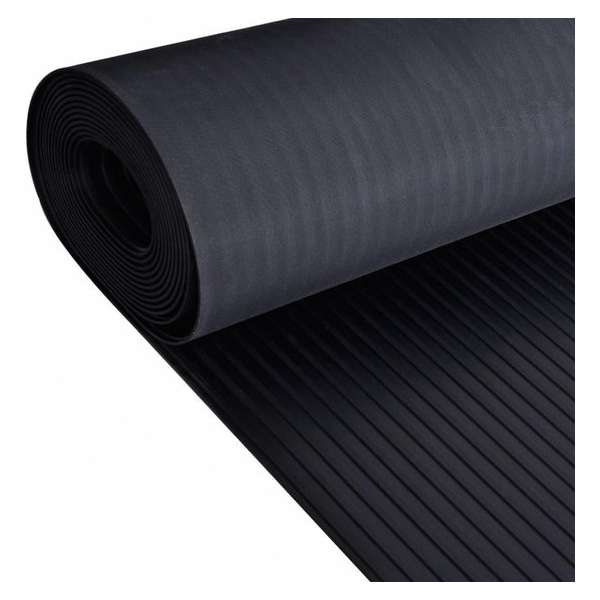 Vloermat anti-slip 3 mm 1,5x4 m rubber brede ribbel Vloermat anti-slip 3 mm 1,5x4 m rubber brede ribbel
