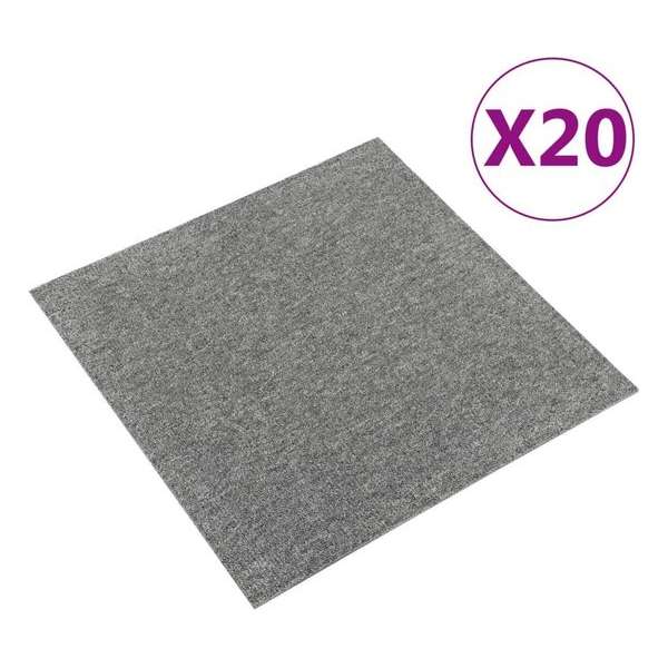 vidaXL Tapijttegels 20 st 5 m² 50x50 cm grijs vidaXL Tapijttegels 20 st 5 m² 50x50 cm grijs