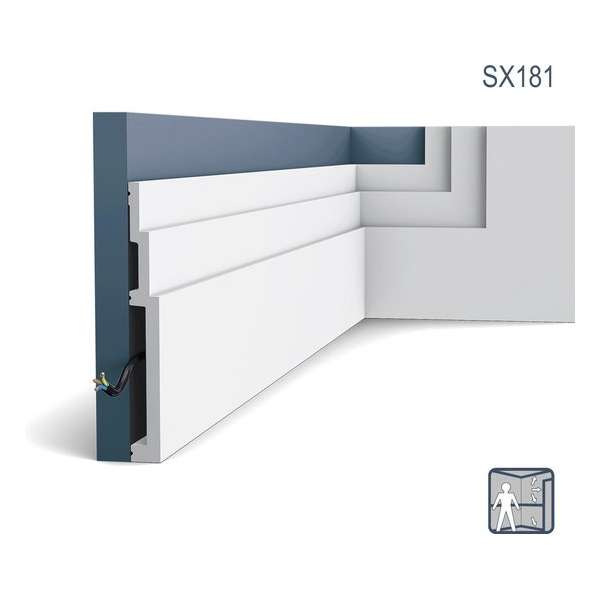 Plinte Orac Decor SX181 MODERN HIGH LINE Sierlijst modern design wit 2m Plinte Orac Decor SX181 MODERN HIGH LINE Sierlijst modern design wit 2m