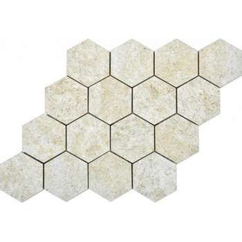 Keramische tegel Basaltic Perla Mosaic 26,5x39 - Woodson and Stone - parelwit