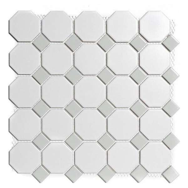 0,87m² -Mozaiek Paris Octagon Wit en Grijs 0,87m² -Mozaiek Paris Octagon Wit en Grijs