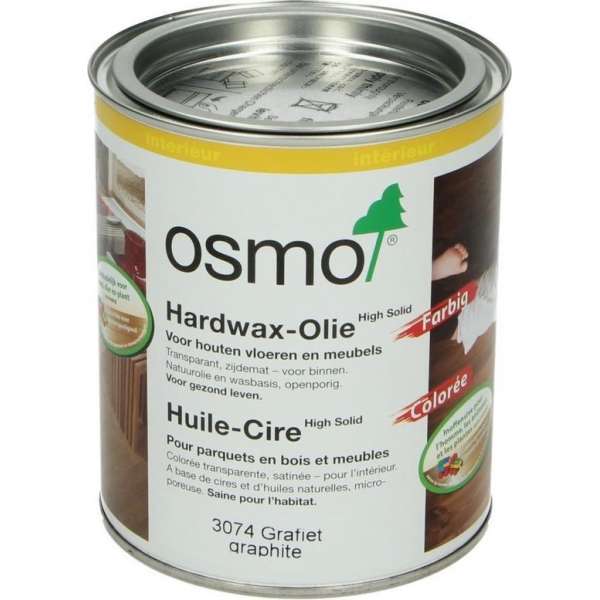 OSMO Hardwax Olie 3074 Grafiet 0,75L OSMO Hardwax Olie 3074 Grafiet 0,75L