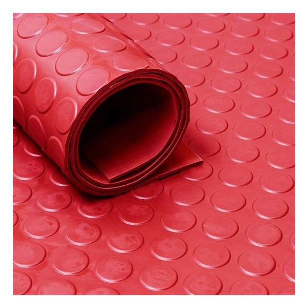 Rubber loper Per meter bestelbaar - rubbermat op rol Noppen 3mm rood - Breedte 100 cm - Geurloos Rubber loper Per meter bestelbaar - rubbermat op rol Noppen 3mm rood - Breedte 100 cm - Geurloos