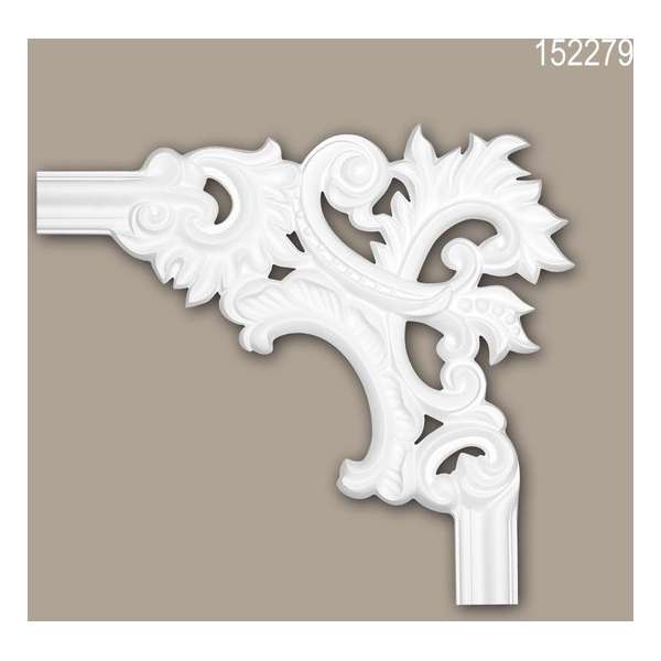 Hoekstuk 152279 Profhome Sierelement rococo barok stijl wit Hoekstuk 152279 Profhome Sierelement rococo barok stijl wit