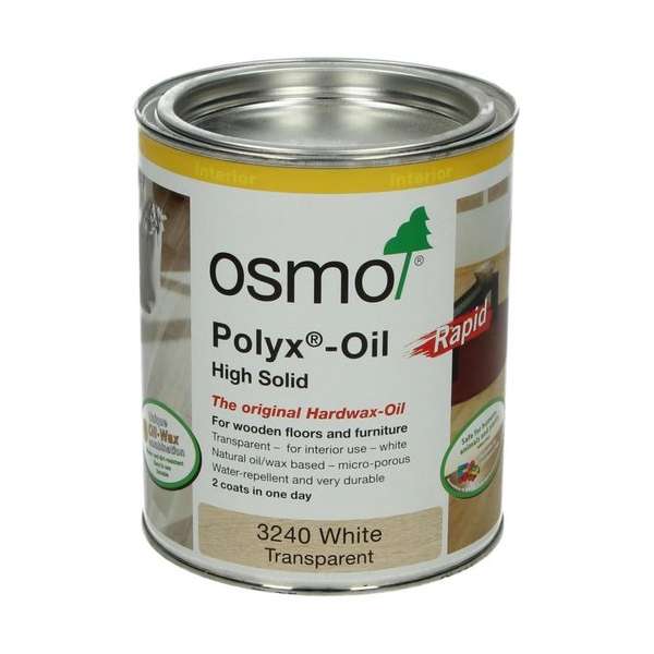 Osmo 3240 Hardwaxolie Rapid Wit Transparant - 0.75 liter Osmo 3240 Hardwaxolie Rapid Wit Transparant - 0.75 liter
