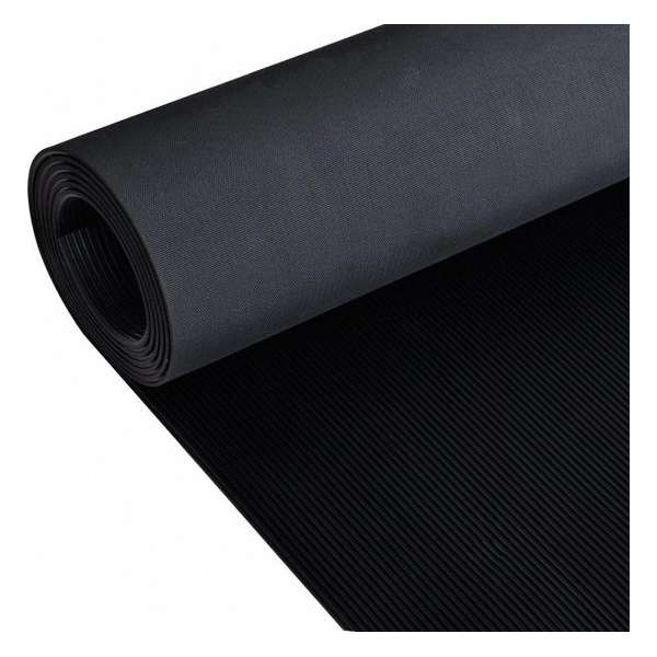 Rubberen anti-slip vloermat 2x1m fijn geribbeld Rubberen anti-slip vloermat 2x1m fijn geribbeld