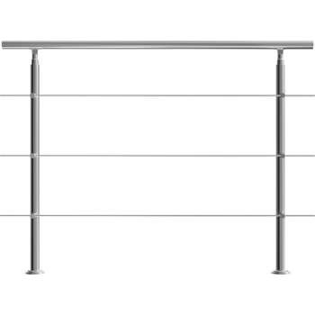 Monzana Trapleuning - Roestvrij staal - 150 cm - 3 Stutten