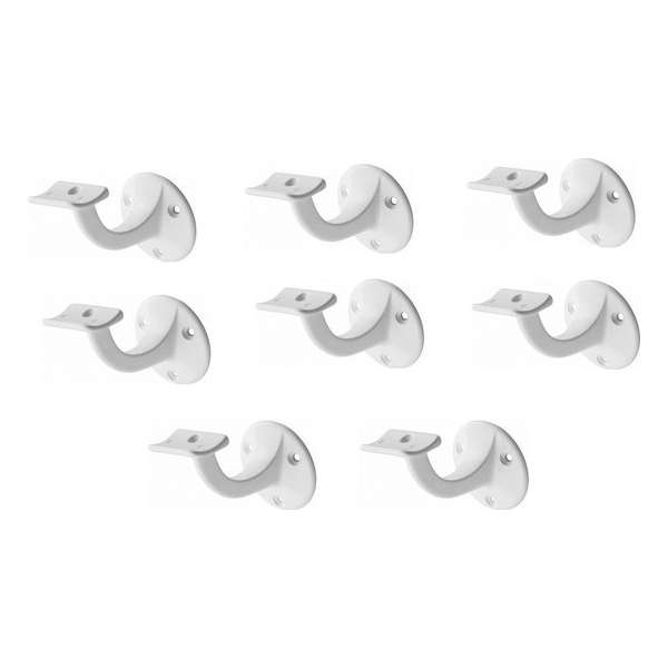 Leuninghouder wit - Opschroef - Hol zadel Hermeta - 3500-79 - 8 stuks Leuninghouder wit - Opschroef - Hol zadel Hermeta - 3500-79 - 8 stuks