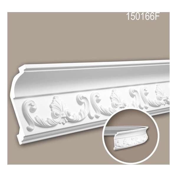 Kroonlijst 150166F Profhome Sierlijst flexibele lijst Lijstwerk rococo barok stijl wit 2 m Kroonlijst 150166F Profhome Sierlijst flexibele lijst Lijstwerk rococo barok stijl wit 2 m