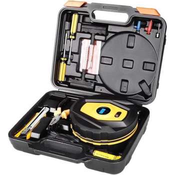 DC12V 120W draagbare multifunctionele ronde auto-luchtpomp met digitaal display + gereedschapskist